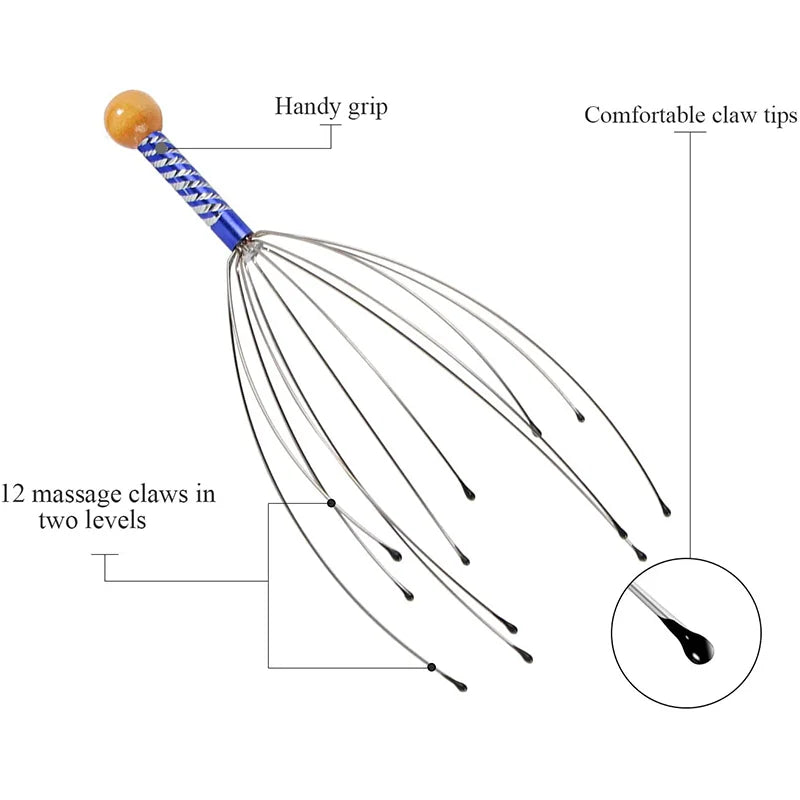 Octopus Head Massager Scalp & Body Relaxation Relief Tool