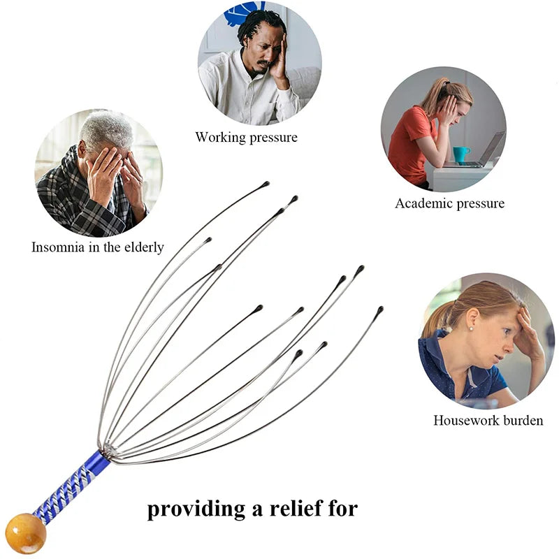 Octopus Head Massager Scalp & Body Relaxation Relief Tool